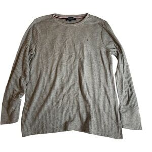 Tommy Hilfiger Gray Ribbed Long Sleeve Tee